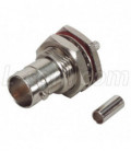 75 Ohm BNC Female Bulkhead - Crimp on Jack for RG179/187 Cable