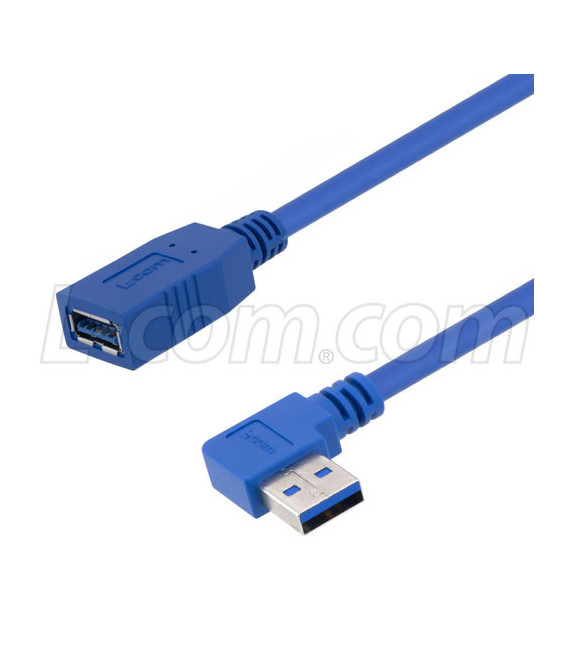 USB 3.0 Female to male Type A right angle right exit 0.5M