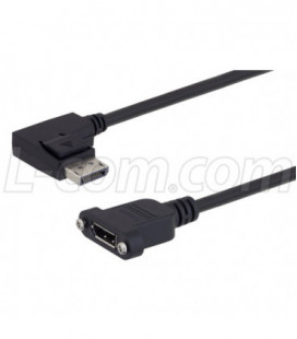 Displayport Right angle male to Displayport female panel mount 10 inches length