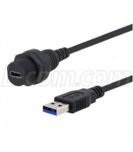 USB cable 3.0, waterproof Type C female to Type A male 1M