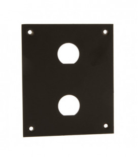 Universal Steel Sub-Panel with Two 0.630" D-Holes, Black