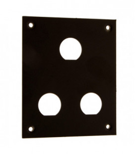 Universal Steel Sub-Panel with Three 0.630" D-Holes, Black
