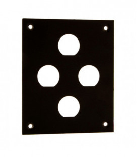 Universal Steel Sub-Panel with Four 0.630" D-Holes, Black