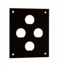 Universal Steel Sub-Panel with Four 0.630" D-Holes, Black