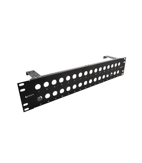 3.50" Panel (Black), 32 0.630" D-Holes W/ Cable Minder