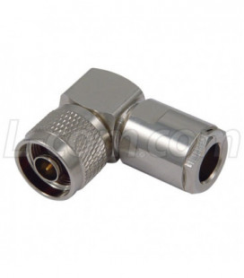 Type N Male Right Angle Clamp for RG8, 400-Series Cable