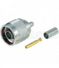 RP Type N Plug Crimp for RG58, 195-Series Cable