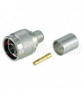 RP Type N Plug Crimp for RG8, 400-Series Cable