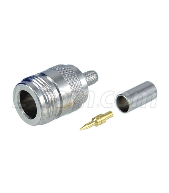 RP Type N Jack Crimp for RG58, 195-Series Cable