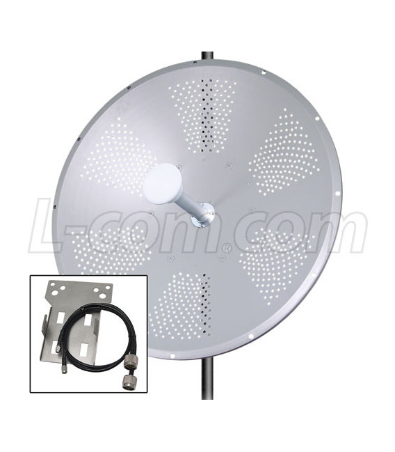 5 GHz 34 dBi Dual Polarized Dish Antenna w/Ubiquiti® RocketM5 Mounting Kit