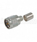 Type N Male Solderless Crimp for 400-Series Low Loss Coax Cable