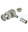 50 Ohm BNC Crimp Plug, Right Angle for RG58, LMR®195 Cable