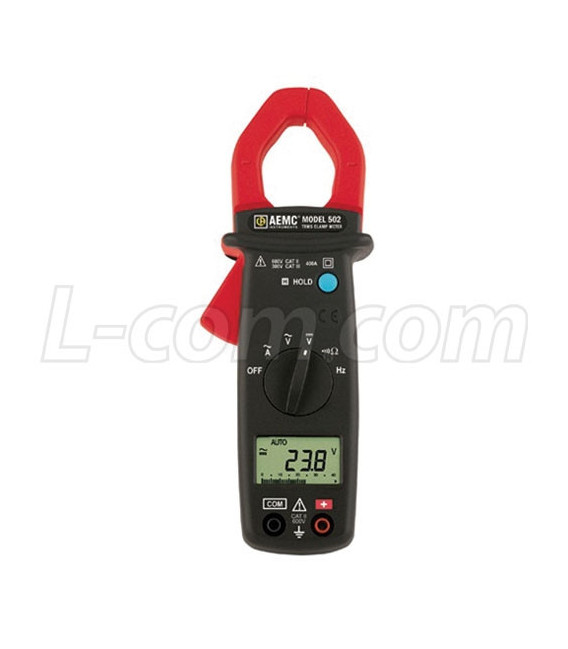 Clamp-On Meter Model 502 (TRMS, 400A AC, 600V AC/DC, Ohms, Continuity)