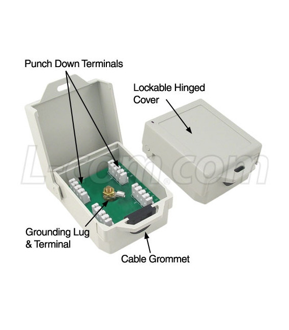 Outdoor DSL/Telephone/T1 Lightning Surge Protector - Punch Down Terminals