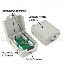Outdoor DSL/Telephone/T1 Lightning Surge Protector - Punch Down Terminals