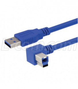 USB 2.0 A male to right angle left exit B male 5M
