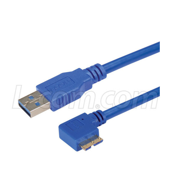 USB 3.0 Type A straight to Micro B left angle exit 1M