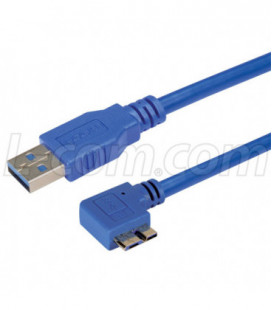 USB 3.0 Type A straight to Micro B right angle exit 0.5M