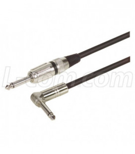 TS Audio Cable Assembly, ¼ Male - ¼ Male Right Angle, 1.0 ft