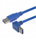 USB 3.0 Right Angle Cable Assembly - Down Angle A - Straight A Connectors 0.3 Meters