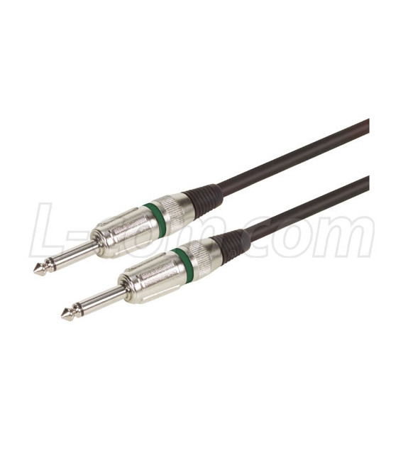 TS Pro Audio Cable Assembly, ¼ Male - ¼ Male, Green 6.0 ft