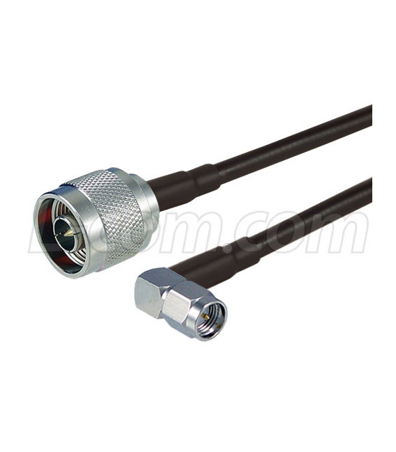 SMA-Male Right Angle to N-Male, Pigtail 20 ft 195-Series