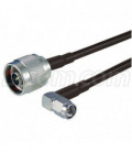 SMA-Male Right Angle to N-Male, Pigtail 10 ft 195-Series