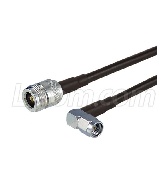 SMA-Male Right Angle to N-Female, Pigtail 10 ft 195-Series