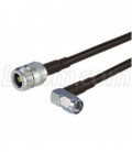 SMA-Male Right Angle to N-Female, Pigtail 10 ft 195-Series