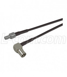 SMB Plug Right Angle to SMB Jack Pigtail, 48" 100-Series