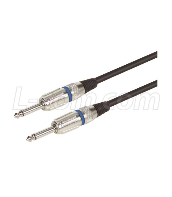 TS Pro Audio Cable Assembly, ¼ Male - ¼ Male, Blue 10.0 ft