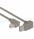 Right Angle USB cable, Up Angle A Male/ Right Angle B Male, 1.0m