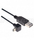 Right Angle USB Cable, Straight A Male/Down Angle Mini B5 Male, 3.0m