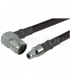 N-Male Right Angle to RP-SMA Plug 400 Series Assembly 2 ft