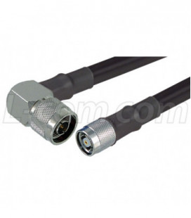 N-Male Right Angle to RP-TNC Plug 400 Series Assembly 2 ft