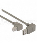Right Angle USB Cable, Down Angle A Male/ Up Angle B Male, 5.0m