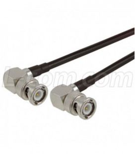 BNC Male Right Angle to BNC Male Right Angle , Pigtail 2 ft 195-Series