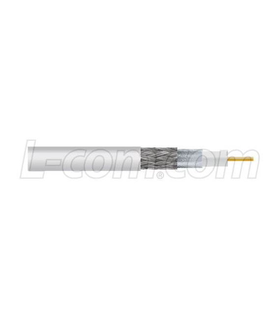 L-com White CA-100W Coax Cable Bulk Reel, By The Foot