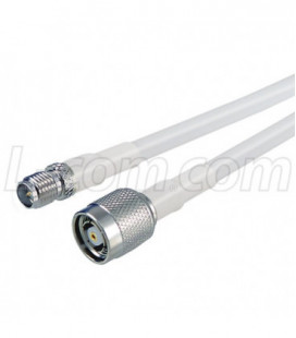 RP-SMA Jack to RP-TNC Plug, Pigtail 4 ft White 195-Series