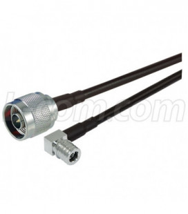 QMA Right Angle Plug to N-Male, Pigtail 20 ft 195-Series