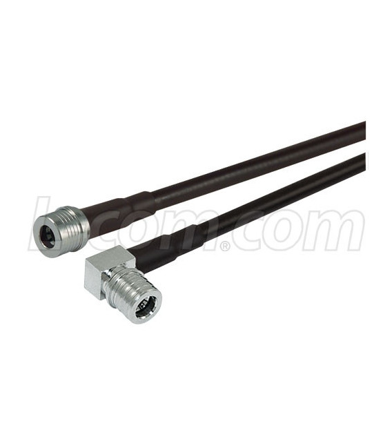 QMA Right Angle Plug to QMA Plug, Pigtail 2 ft 195-Series