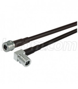QMA Right Angle Plug to QMA Plug, Pigtail 10 ft 195-Series