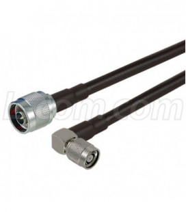 RP-TNC Plug Right Angle to N-Male, Pigtail 2 ft 195-Series