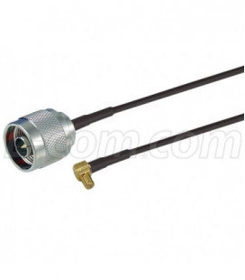 MCX-Plug Right Angle to N-Male, Pigtail 19" 100-Series