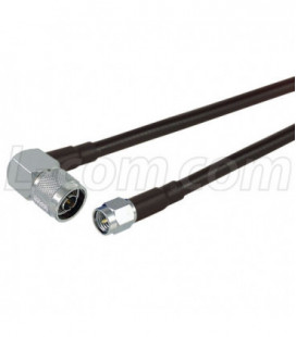 SMA-Male to N-Male Right Angle, Pigtail 2 ft 195-Series