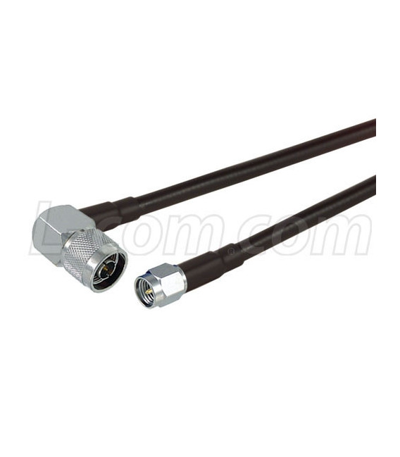 SMA-Male to N-Male Right Angle, Pigtail 20 ft 195-Series
