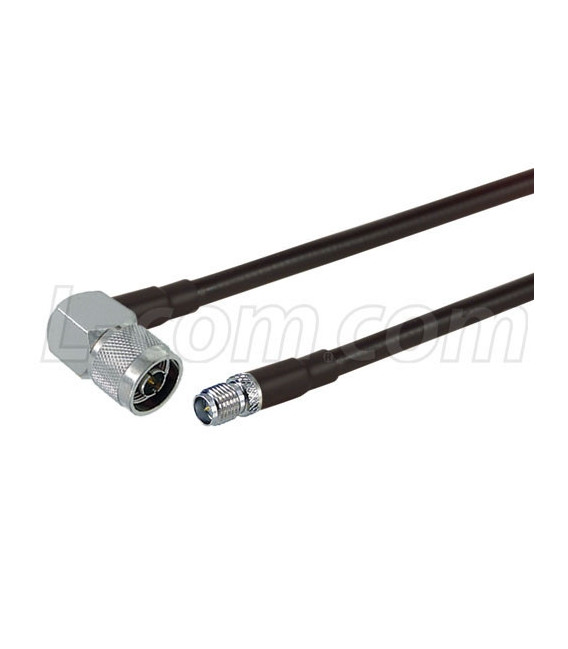 RP-SMA Jack to N-Male Right Angle, Pigtail 20 ft 195-Series