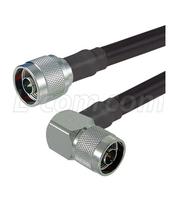 N-Male Right Angle to N-Male 400 Series Assembly 25 ft