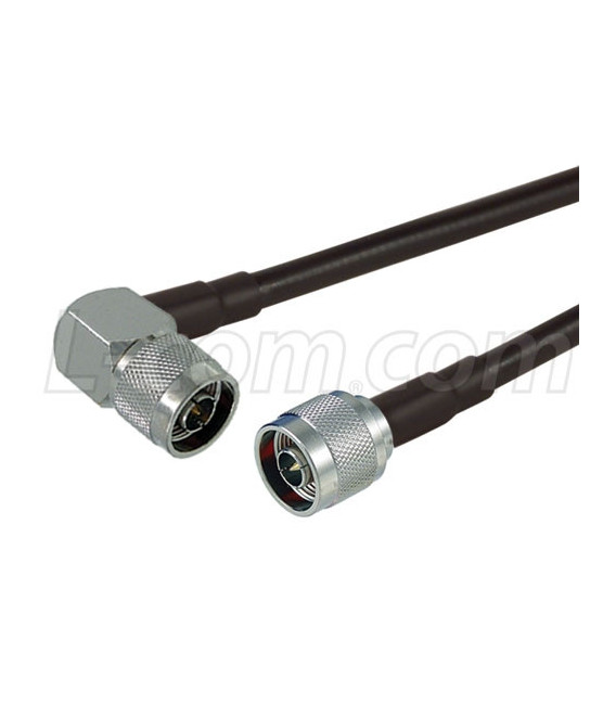 N-Male Right Angle to N-Male, Pigtail 20 ft 195-Series