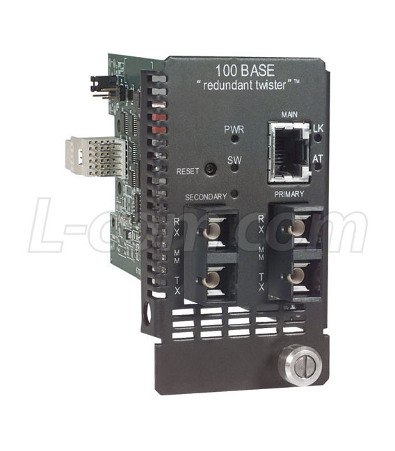 Redundant Module, 100Base-TX RJ45 to Dual 100Base-FX Multimode SC